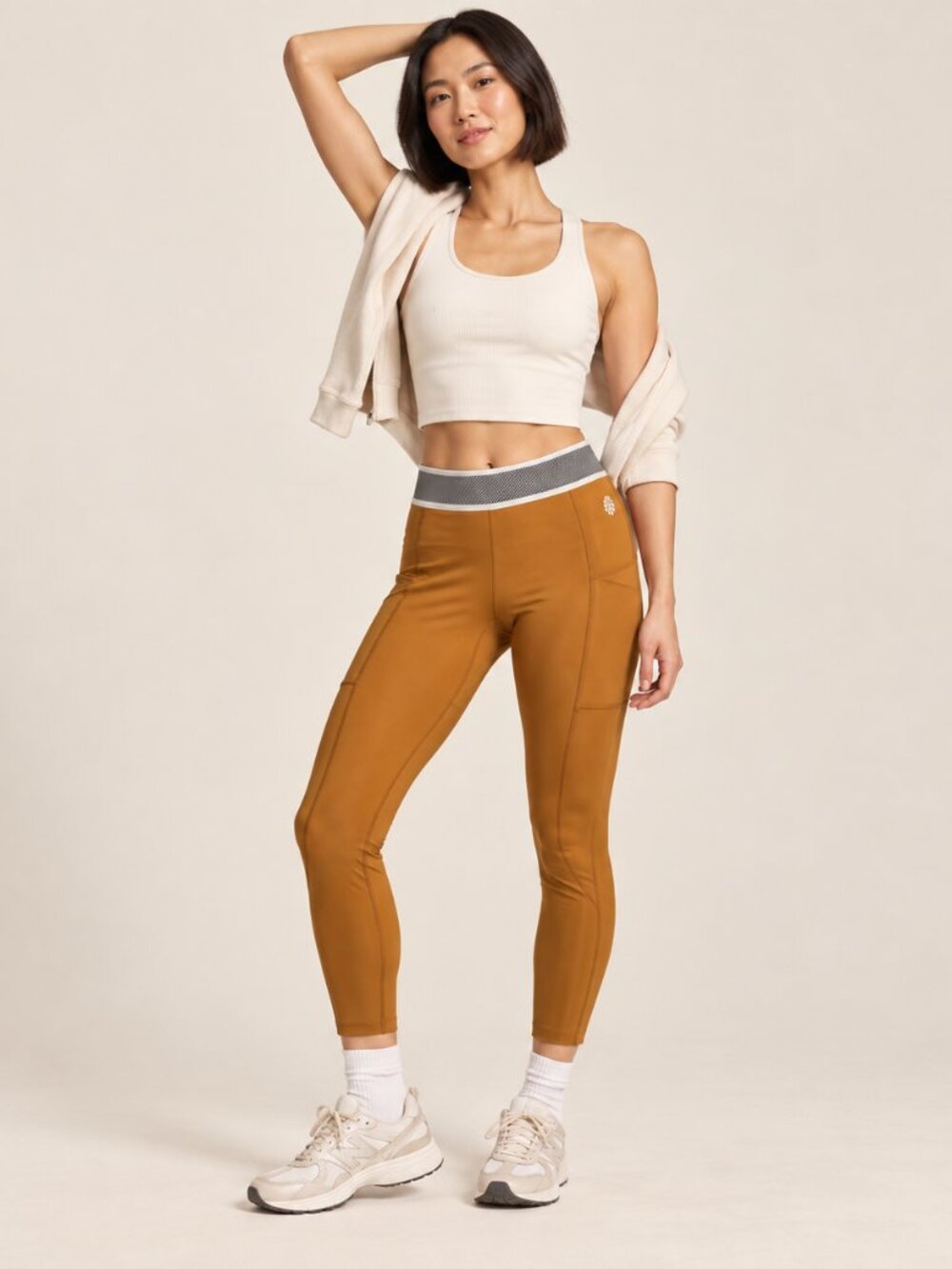 FP Movement Good Karma High-Rise 7/8 Leggings Large Mustard Gold